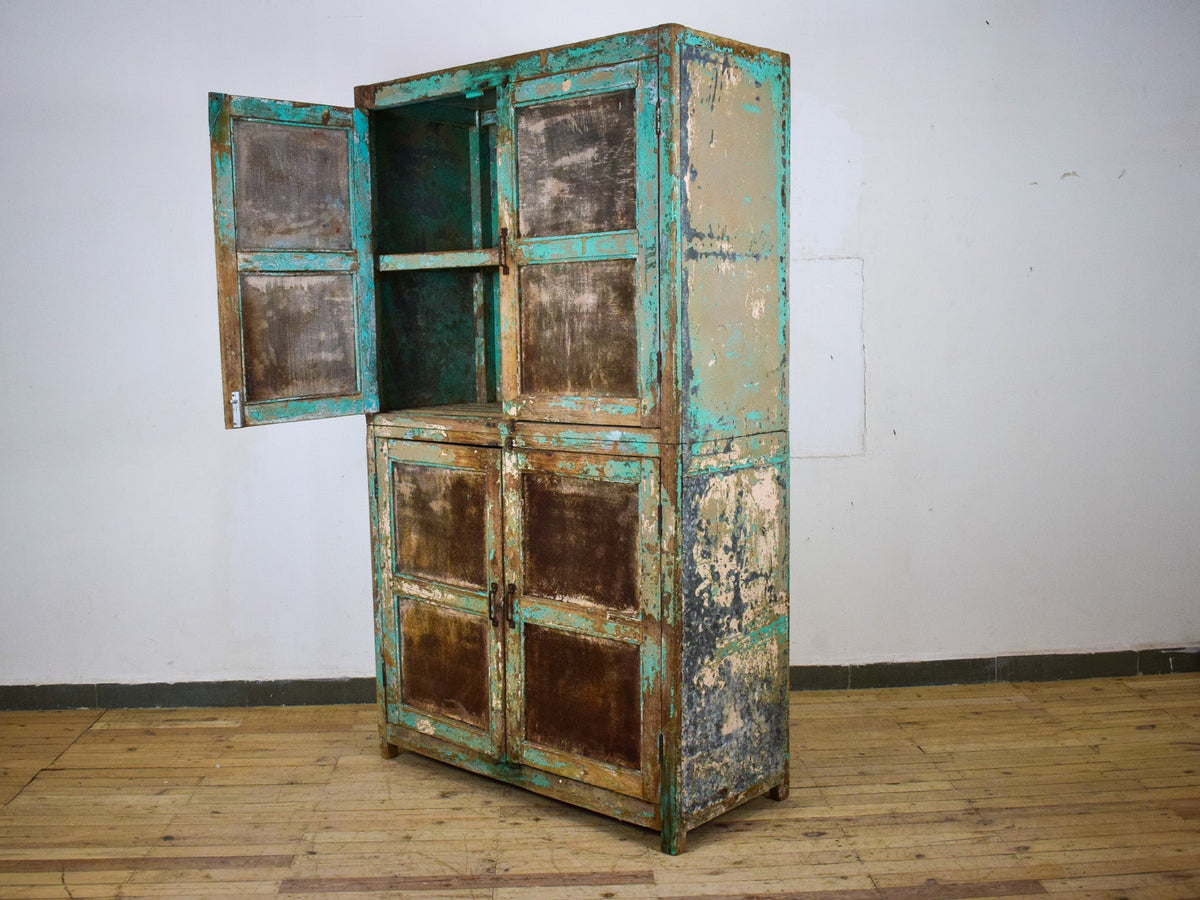 Large Vintage Rustic Wooden Cupboard Cabinet
