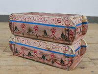 Vintage Indian Hand Painted Wooden Brick Mould Box