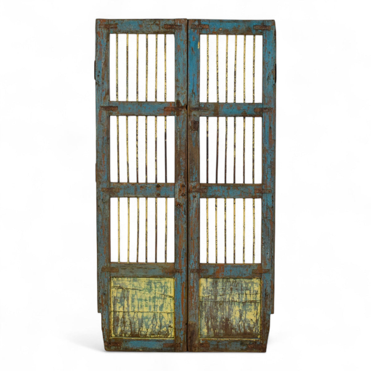 Pair of Antique Vintage Indian Doors Shutters
