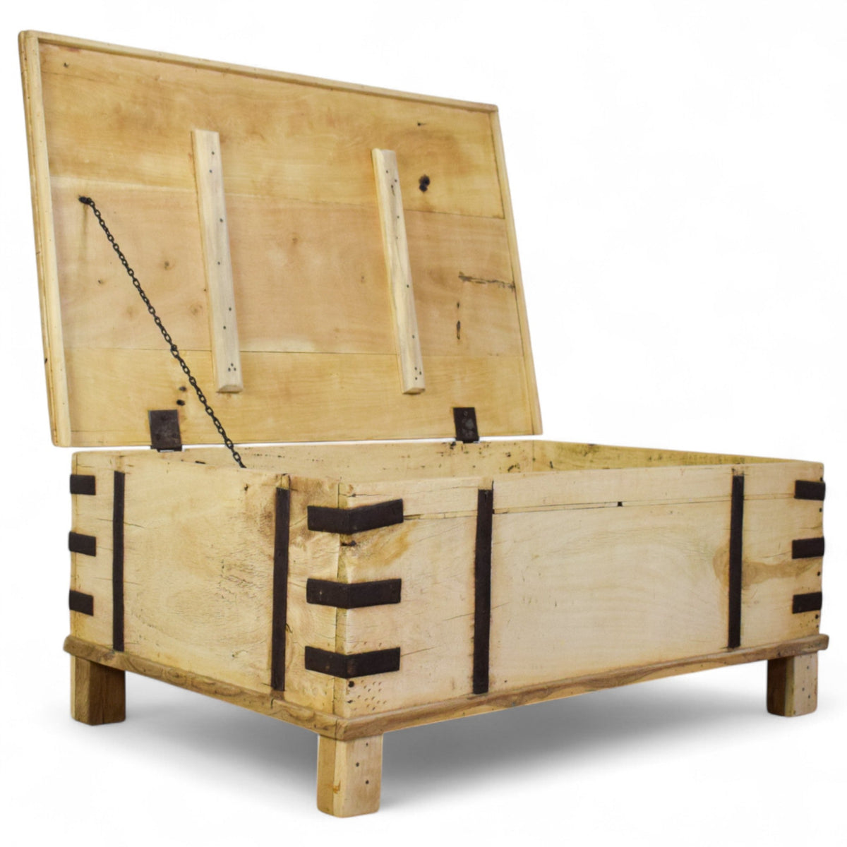 Vintage Rustic Wooden Chest Box Coffee Table