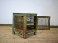 Vintage Worn Painted Rustic Cupboard Cabinet