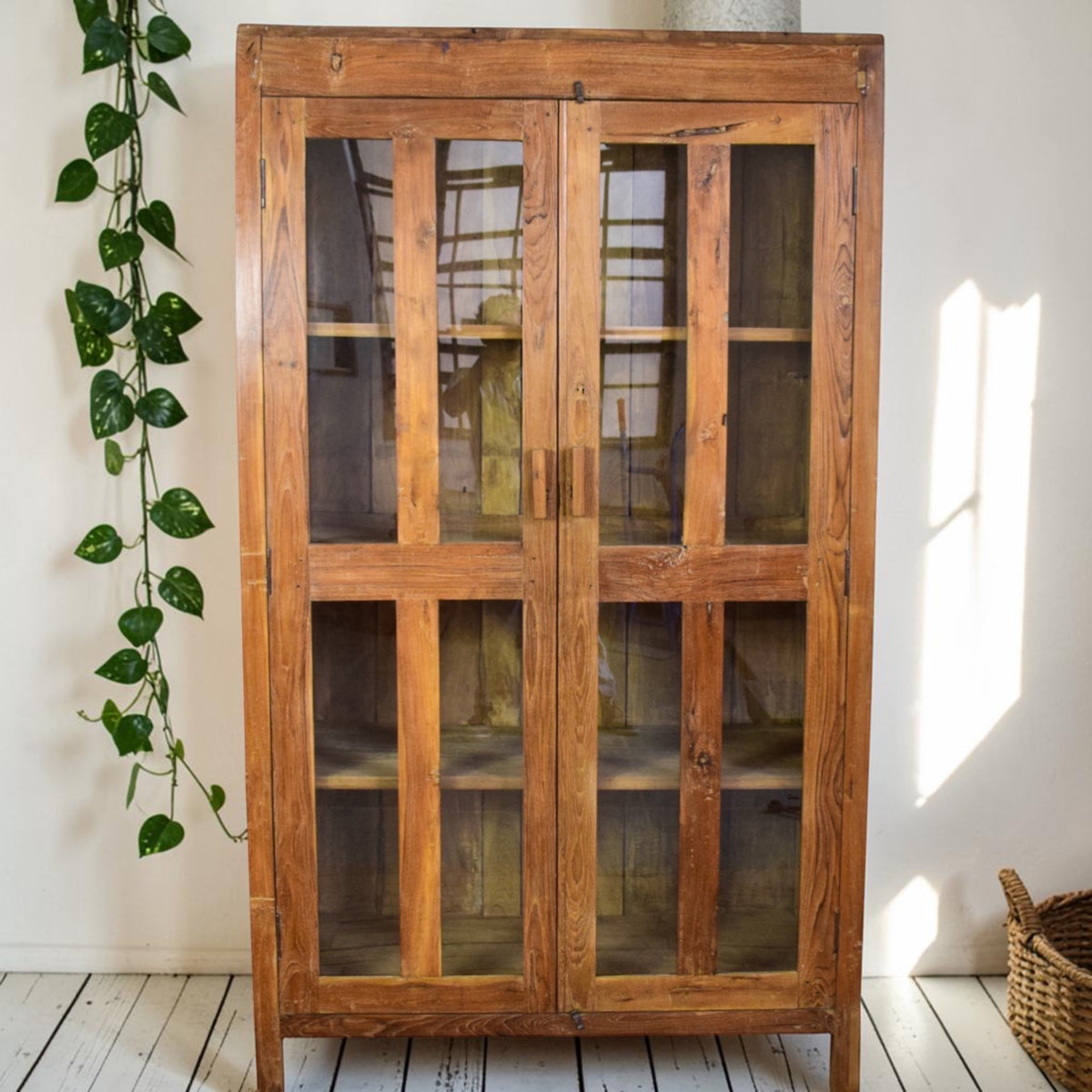 Vintage Wooden Rustic Cupboard Cabinet