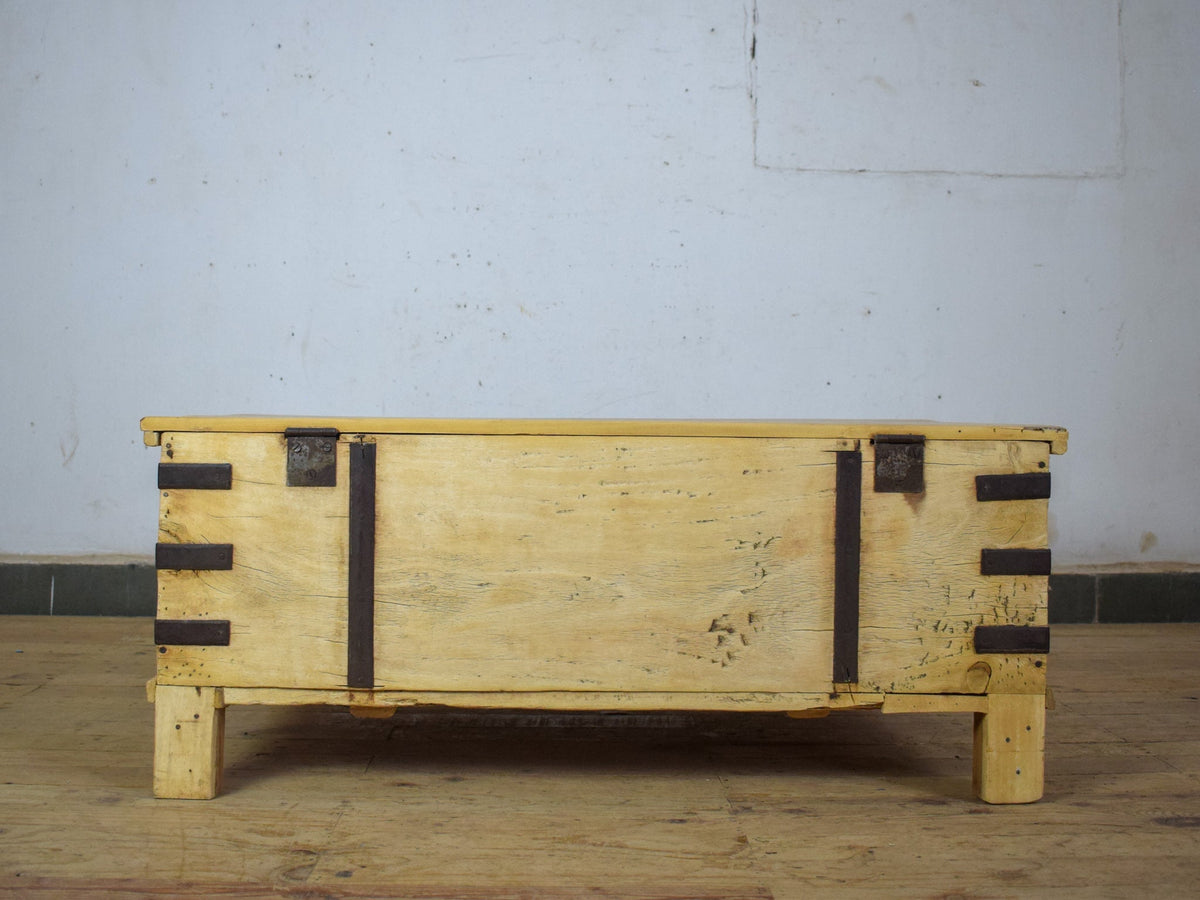 Vintage Rustic Wooden Chest Box Coffee Table