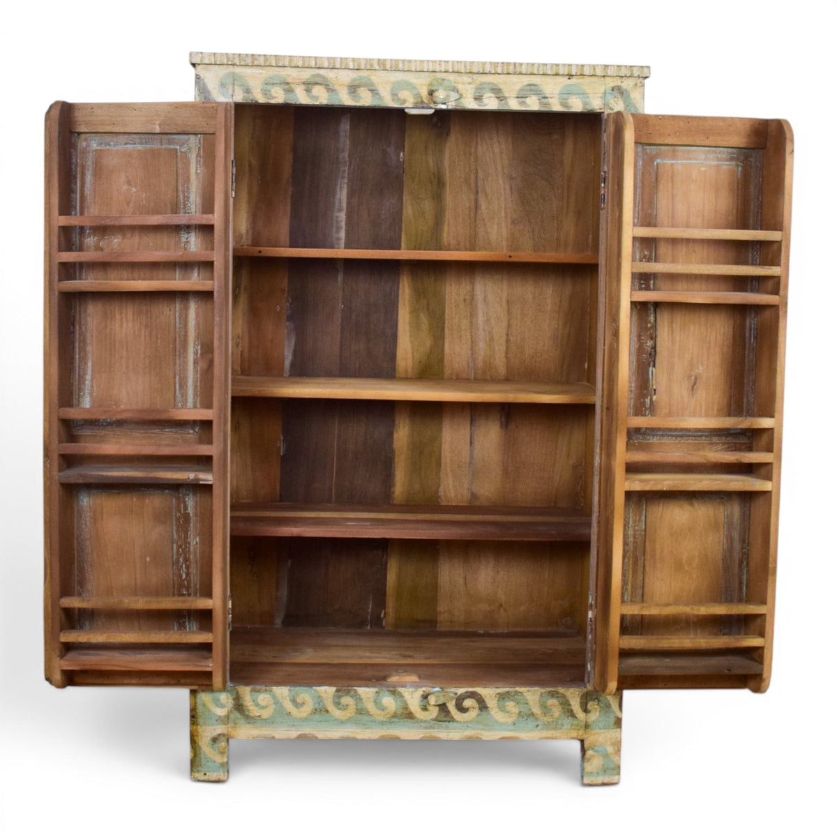 Vintage Rustic Wooden Cupboard Cabinet With Fitted Interior