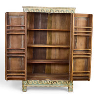 Vintage Rustic Wooden Cupboard Cabinet With Fitted Interior
