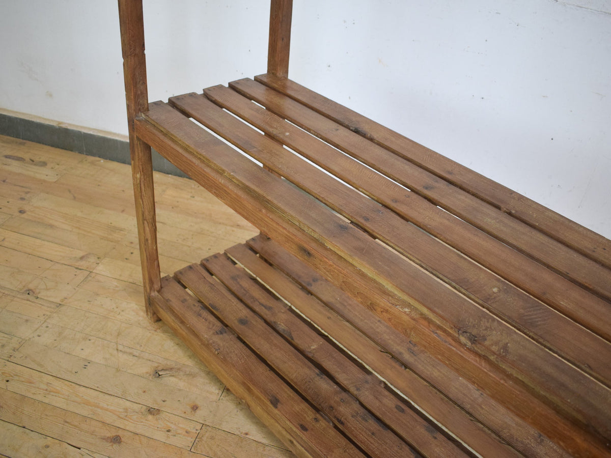 Vintage Wooden Rustic Shelves Shelving Rack Shop Display