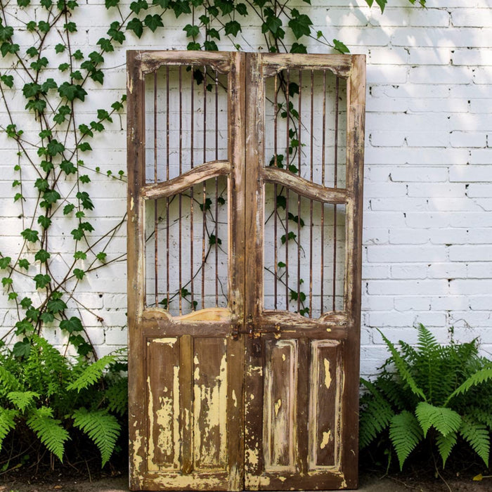 Pair of Antique Vintage Indian Doors Shutters