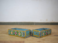 Vintage Indian Hand Painted Wooden Brick Mould Box