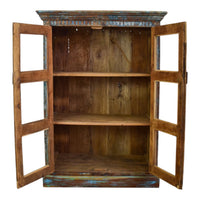 Vintage Worn Painted Rustic Cupboard Cabinet