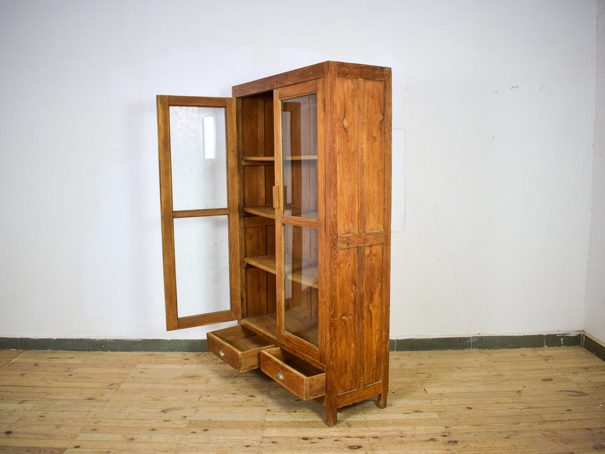 Vintage Rustic Wooden Housekeepers Cupboard Cabinet
