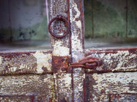 Vintage Worn Painted Rustic Cupboard Cabinet