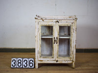 Vintage Worn Painted Rustic Cupboard Cabinet