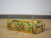 Vintage Indian Hand Painted Wooden Brick Mould Box