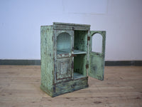 Vintage Worn Painted Rustic Cupboard Cabinet