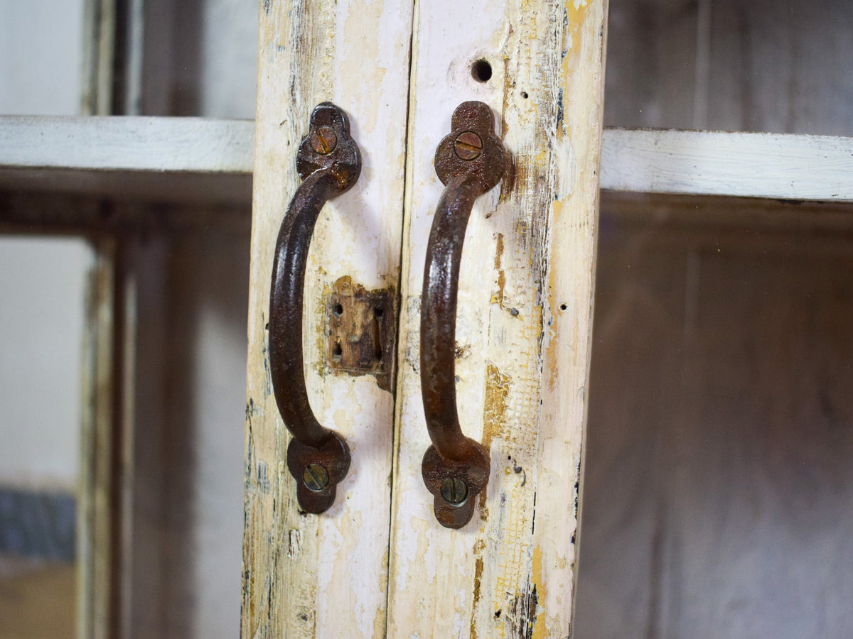 Vintage Worn Painted Rustic Cupboard Cabinet