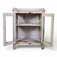 Vintage Worn Painted Rustic Cupboard Cabinet