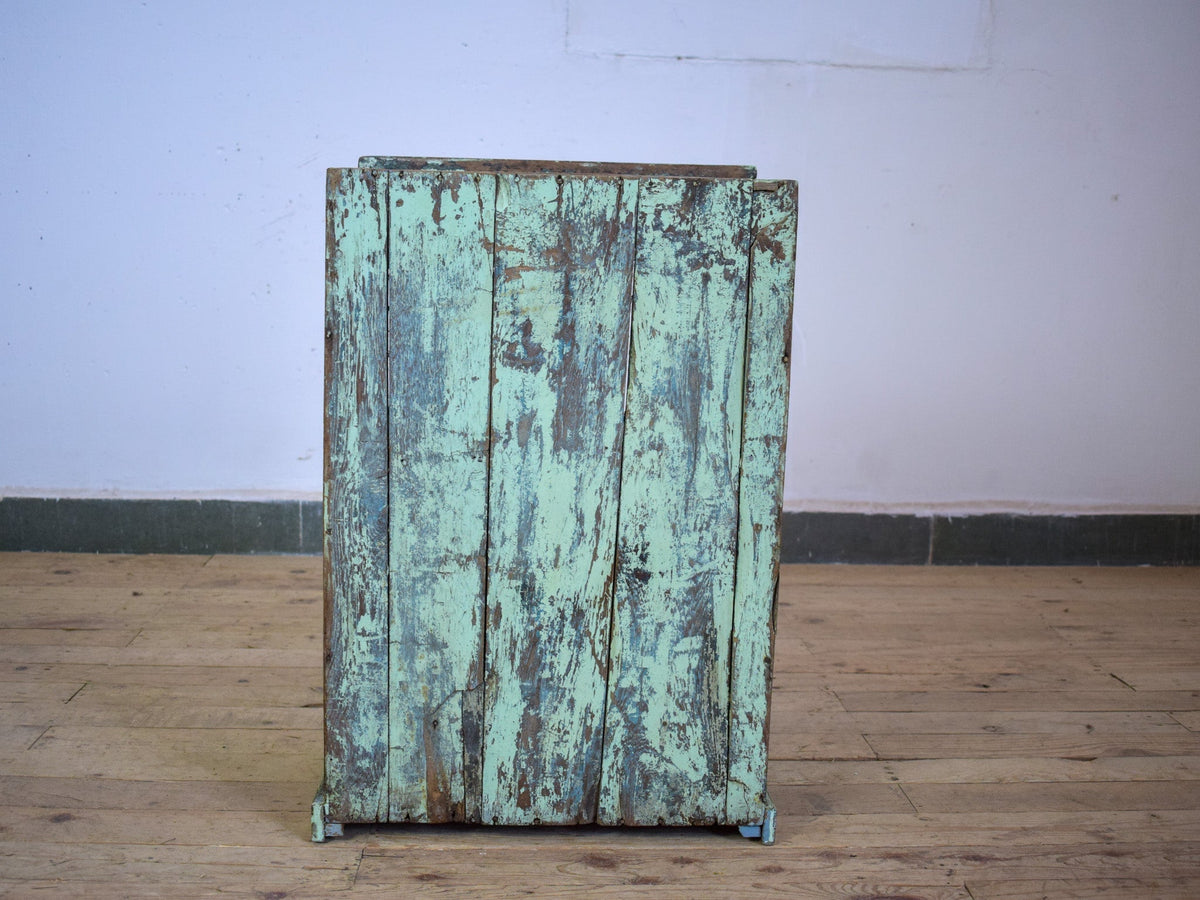 Vintage Worn Painted Rustic Cupboard Cabinet