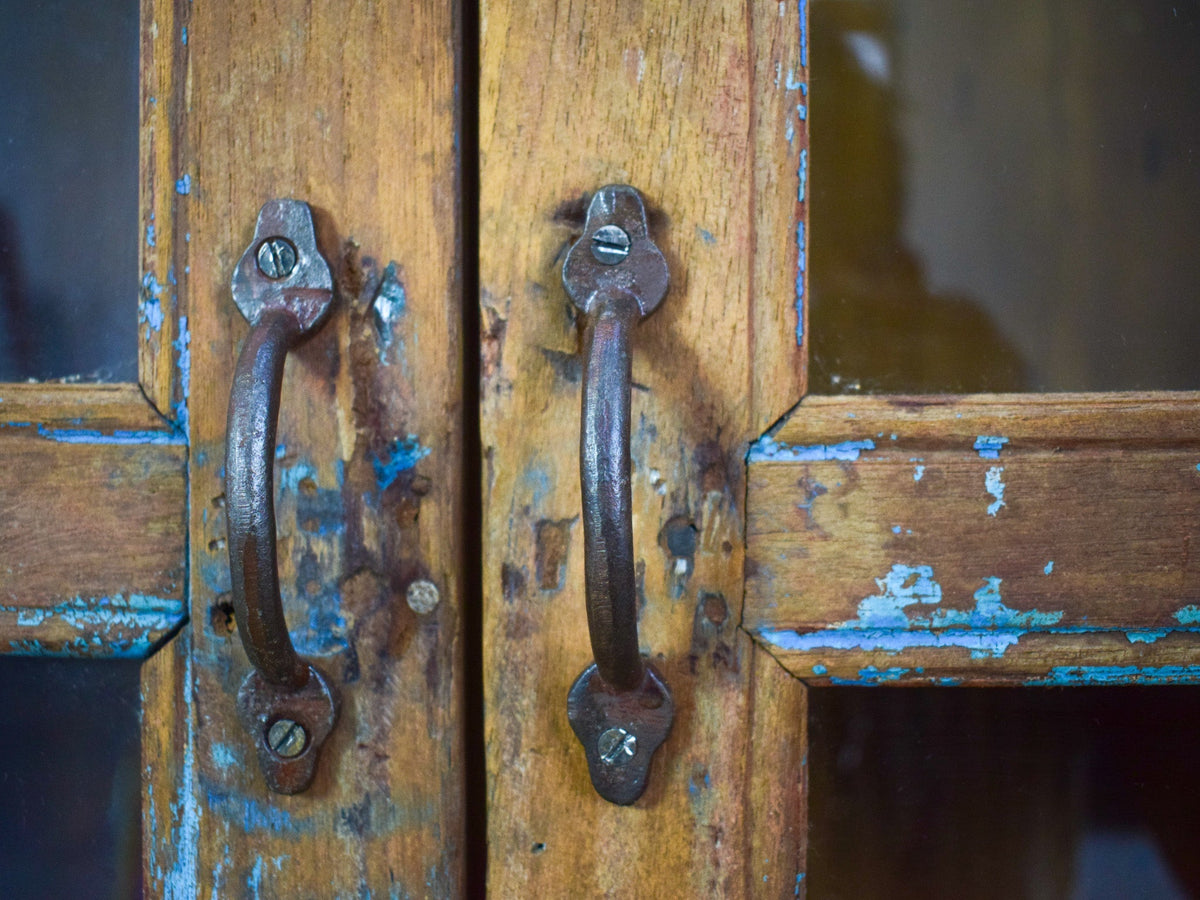 Vintage Rustic Wooden Cupboard Cabinet