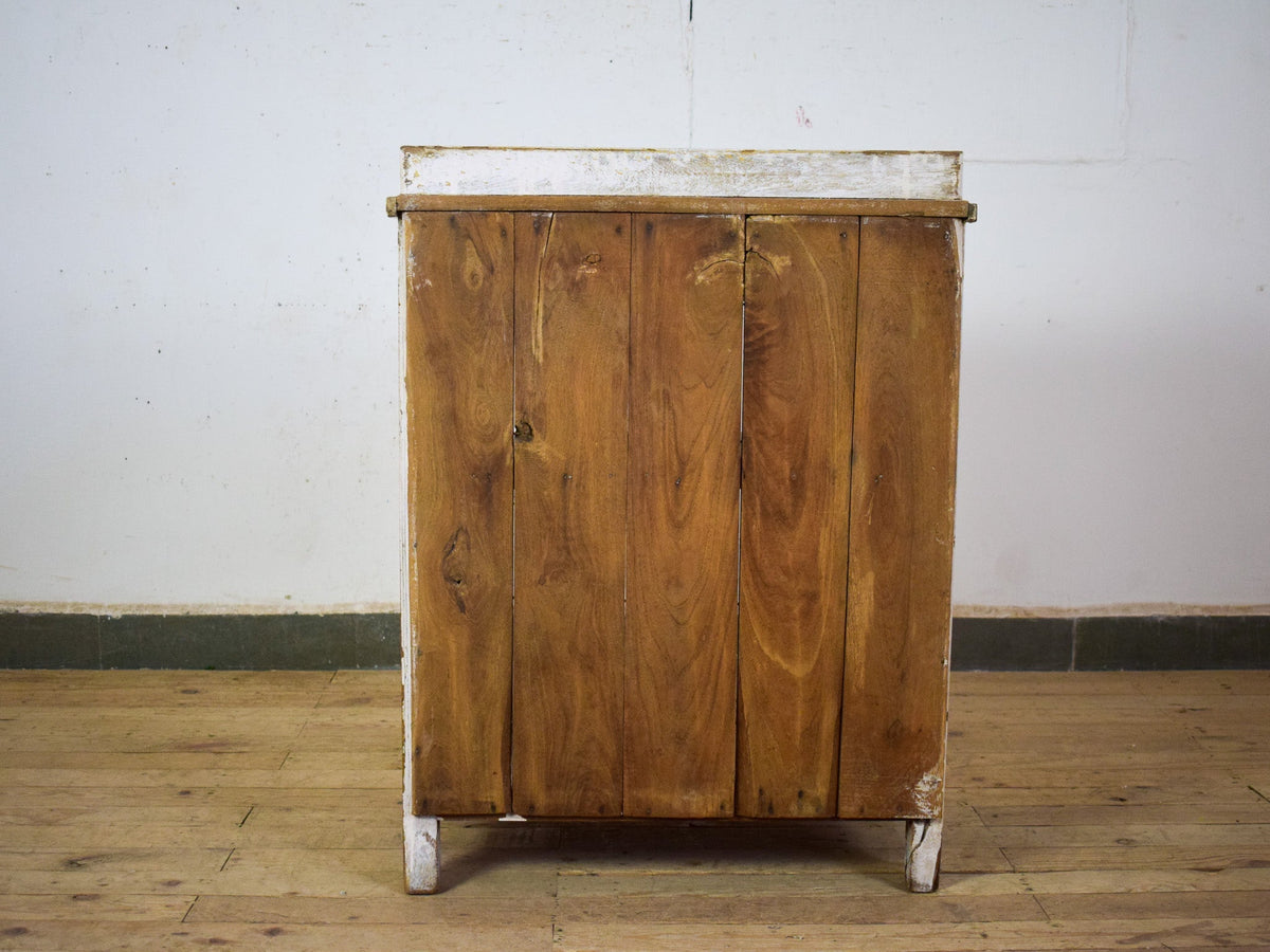 Vintage Worn Painted Rustic Cupboard Cabinet