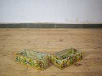 Vintage Indian Hand Painted Wooden Brick Mould Box