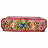 Vintage Indian Hand Painted Wooden Brick Mould Box