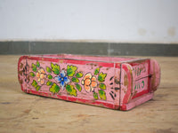 Vintage Indian Hand Painted Wooden Brick Mould Box