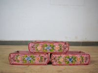Vintage Indian Hand Painted Wooden Brick Mould Box