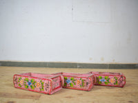 Vintage Indian Hand Painted Wooden Brick Mould Box