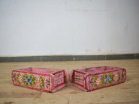 Vintage Indian Hand Painted Wooden Brick Mould Box