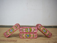 Vintage Indian Hand Painted Wooden Brick Mould Box