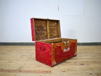 Hand Painted Vintage Chest Trunk Box Tiger