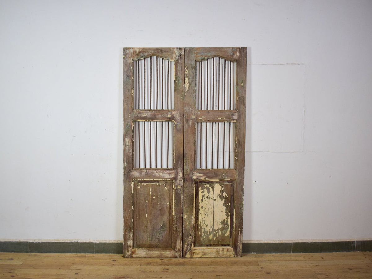 Pair of Antique Vintage Indian Doors Shutters