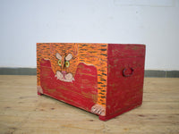 Hand Painted Vintage Chest Trunk Box Tiger