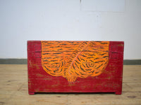 Hand Painted Vintage Chest Trunk Box Tiger