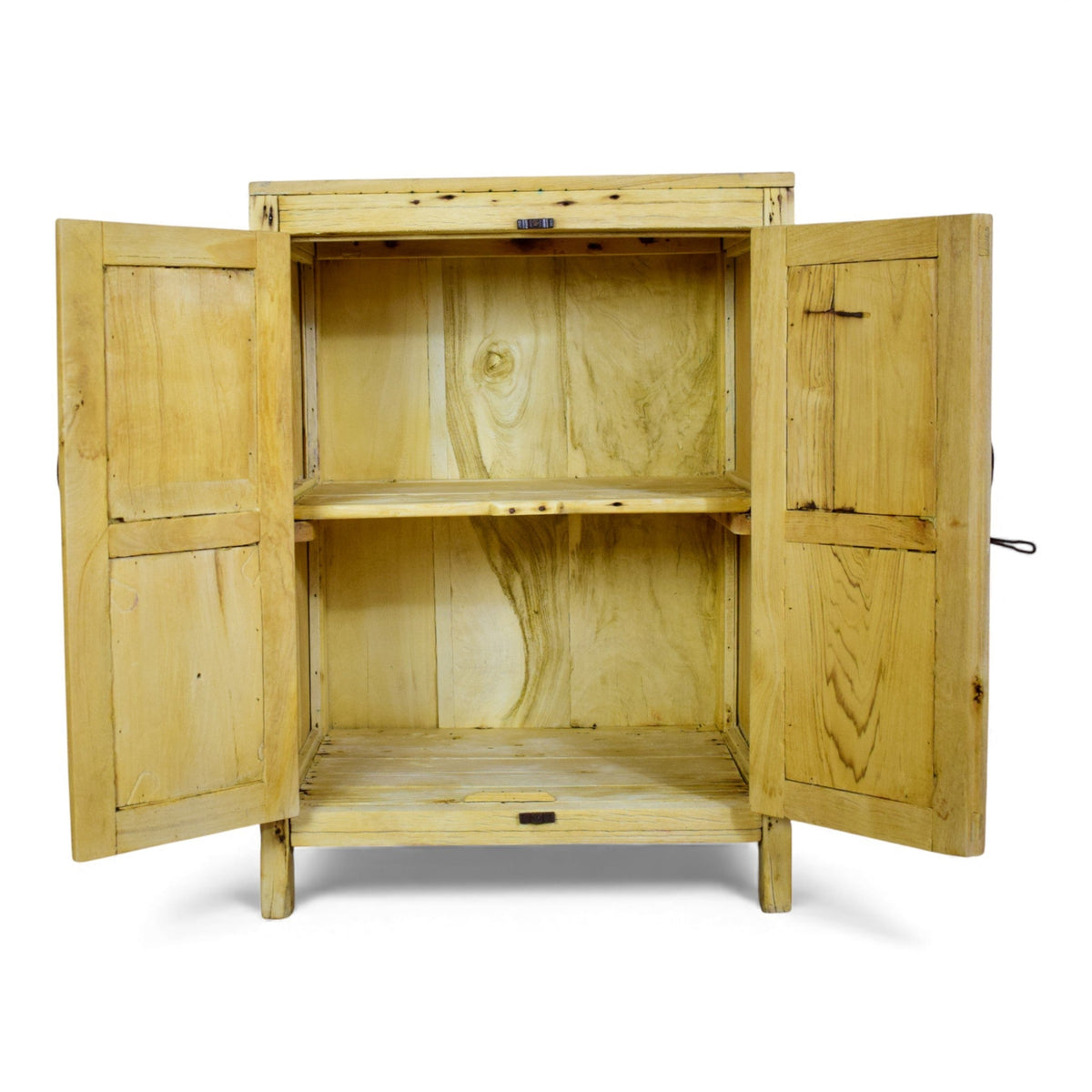Vintage Rustic Bleached Wood Cupboard Cabinet Storage