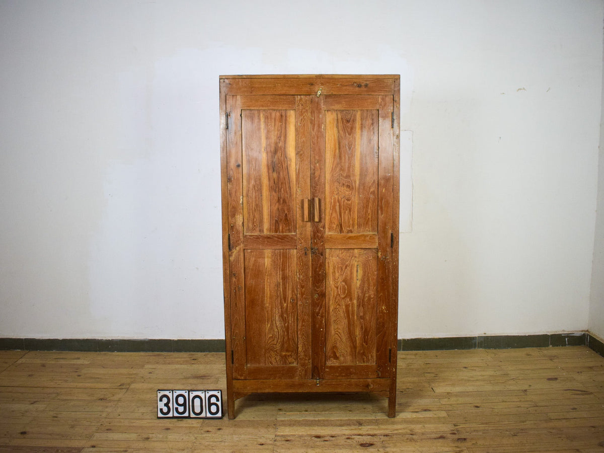 Vintage Large Wooden Rustic Cupboard Cabinet With Fitted Interior