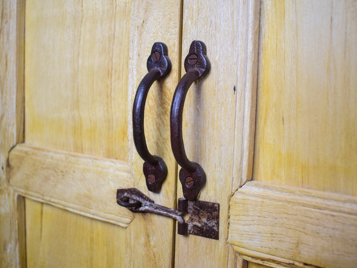 Vintage Rustic Bleached Wood Cupboard Cabinet Storage