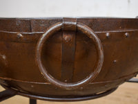 Hand Made Reclaimed Metal Kadai Fire Bowl Pit with Stand & Grill - 60cm