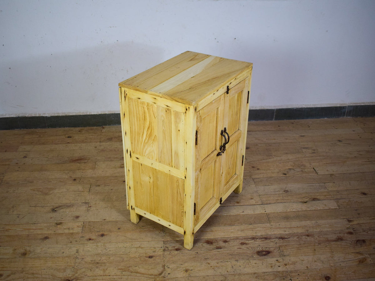 Vintage Rustic Bleached Wood Cupboard Cabinet Storage