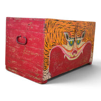 Hand Painted Vintage Chest Trunk Box Tiger