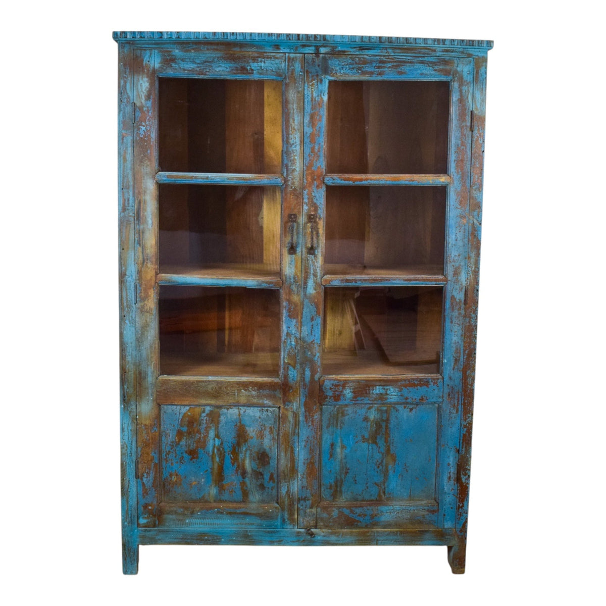 Vintage Wooden Rustic Painted Cupboard Cabinet