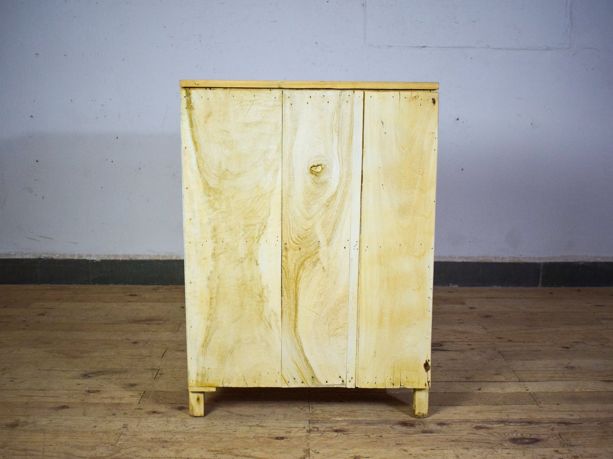 Vintage Rustic Bleached Wood Cupboard Cabinet Storage