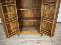 Vintage Large Wooden Rustic Cupboard Cabinet With Fitted Interior