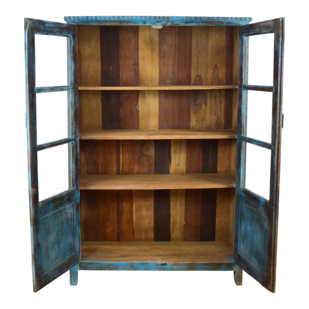 Vintage Wooden Rustic Painted Cupboard Cabinet