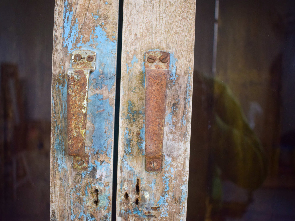 Vintage Worn Painted Rustic Cupboard Cabinet
