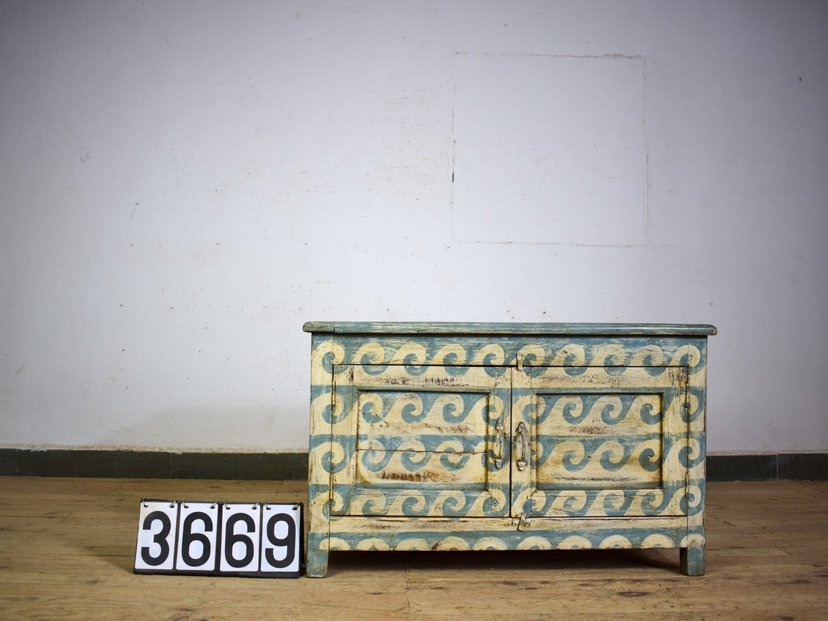 Vintage Hand Painted Sideboard Cupboard Cabinet