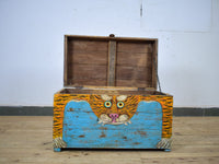 Hand Painted Vintage Chest Trunk Box Tiger