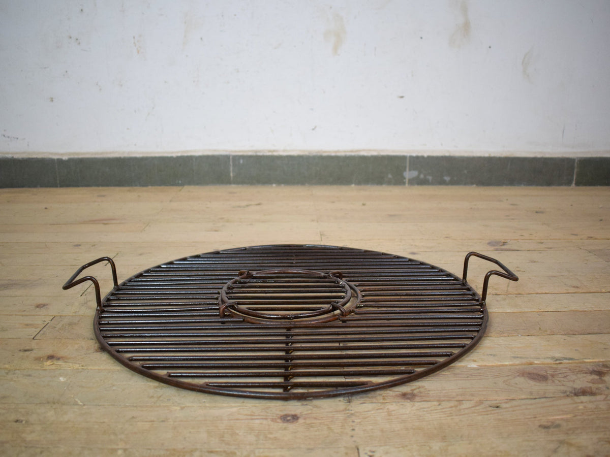 Hand Made Reclaimed Metal Kadai Fire Bowl Pit with Stand & Grill - 60cm