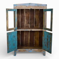 Vintage Worn Painted Rustic Cupboard Cabinet