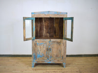 Vintage Worn Painted Rustic Cupboard Cabinet